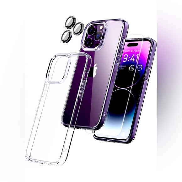 AASD iPhone 14 Pro Case Cover6.1”,Glass Screen Protector, Camera lens Protector - Picture 1 of 7